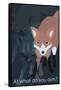 Fox in Blue-Ikuko Kowada-Framed Stretched Canvas