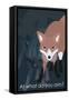 Fox in Blue-Ikuko Kowada-Framed Stretched Canvas