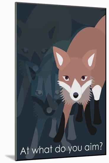 Fox in Blue-Ikuko Kowada-Mounted Giclee Print