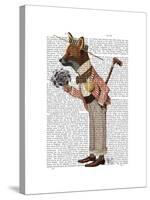 Fox in Boater-Fab Funky-Stretched Canvas