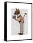 Fox in Boater-Fab Funky-Framed Stretched Canvas