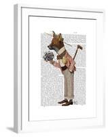 Fox in Boater-Fab Funky-Framed Art Print