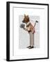 Fox in Boater-Fab Funky-Framed Art Print