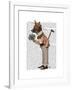 Fox in Boater-Fab Funky-Framed Art Print