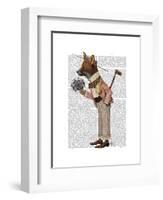 Fox in Boater-Fab Funky-Framed Art Print