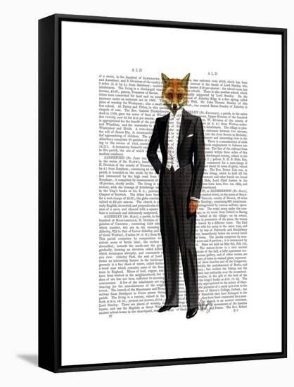 Fox in Evening Suit Full-Fab Funky-Framed Stretched Canvas