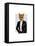 Fox in Evening Suit Portrait-Fab Funky-Framed Stretched Canvas