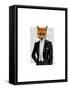 Fox in Evening Suit Portrait-Fab Funky-Framed Stretched Canvas