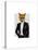 Fox in Evening Suit Portrait-Fab Funky-Stretched Canvas