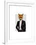 Fox in Evening Suit Portrait-Fab Funky-Framed Art Print