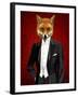 Fox in Evening Suit Portrait-Fab Funky-Framed Art Print