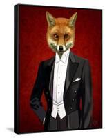 Fox in Evening Suit Portrait-Fab Funky-Framed Stretched Canvas