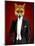 Fox in Evening Suit Portrait-Fab Funky-Mounted Art Print