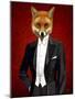 Fox in Evening Suit Portrait-Fab Funky-Mounted Art Print