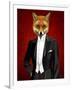 Fox in Evening Suit Portrait-Fab Funky-Framed Art Print