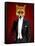 Fox in Evening Suit Portrait-Fab Funky-Framed Stretched Canvas