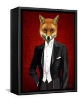 Fox in Evening Suit Portrait-Fab Funky-Framed Stretched Canvas