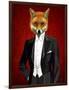 Fox in Evening Suit Portrait-Fab Funky-Framed Art Print