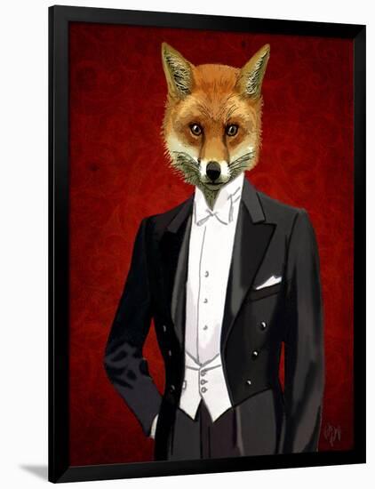 Fox in Evening Suit Portrait-Fab Funky-Framed Art Print