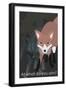 Fox in Gray-Ikuko Kowada-Framed Premium Giclee Print