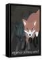 Fox in Gray-Ikuko Kowada-Framed Stretched Canvas