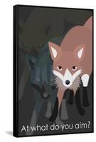 Fox in Gray-Ikuko Kowada-Framed Stretched Canvas