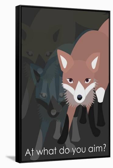 Fox in Gray-Ikuko Kowada-Framed Stretched Canvas