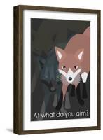 Fox in Gray-Ikuko Kowada-Framed Giclee Print