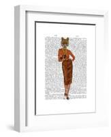 Fox in Orange, Full-Fab Funky-Framed Art Print