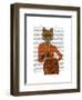 Fox in Orange, Portrait-Fab Funky-Framed Art Print