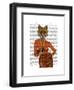 Fox in Orange, Portrait-Fab Funky-Framed Art Print