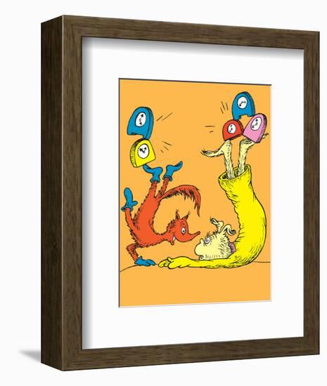 Fox in Socks (on orange)-Theodor (Dr. Seuss) Geisel-Framed Art Print