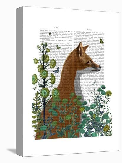 Fox In the Garden-Fab Funky-Stretched Canvas