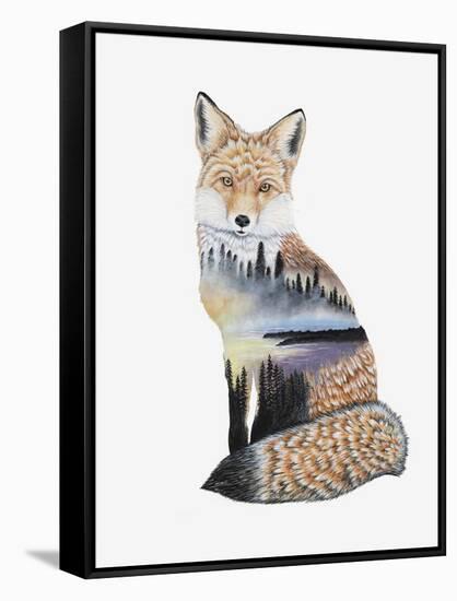 Fox Lake landscape-Michelle Faber-Framed Stretched Canvas