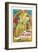 Fox-Land Jamaica Rum-Alphonse Mucha-Framed Art Print
