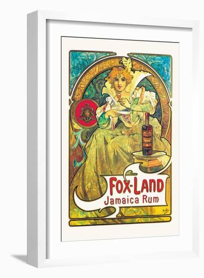 Fox-Land Jamaica Rum-Alphonse Mucha-Framed Art Print