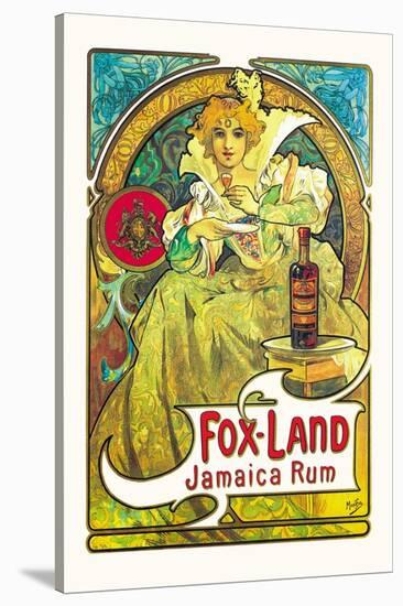 Fox-Land Jamaica Rum-Alphonse Mucha-Stretched Canvas