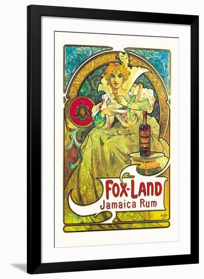 Fox-Land Jamaica Rum-Alphonse Mucha-Framed Art Print