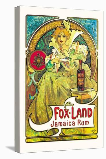 Fox-Land Jamaica Rum-Alphonse Mucha-Stretched Canvas