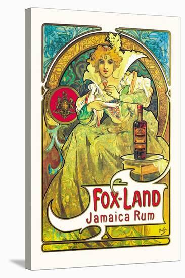 Fox-Land Jamaica Rum-Alphonse Mucha-Stretched Canvas