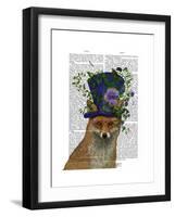 Fox Mad Hatter-Fab Funky-Framed Art Print