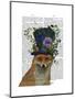 Fox Mad Hatter-Fab Funky-Mounted Art Print