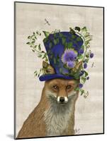 Fox Mad Hatter-Fab Funky-Mounted Art Print