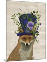 Fox Mad Hatter-Fab Funky-Mounted Art Print