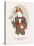 Fox Man in Pin Suit-Olga Angellos-Stretched Canvas