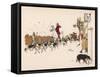 Fox Meet in Street Aldin-null-Framed Stretched Canvas