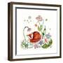 Fox Napping in the Garden-Wyanne-Framed Giclee Print