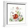 Fox Napping in the Garden-Wyanne-Framed Giclee Print