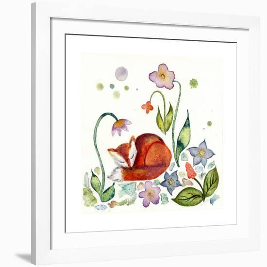 Fox Napping in the Garden-Wyanne-Framed Giclee Print