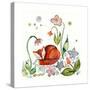 Fox Napping in the Garden-Wyanne-Stretched Canvas